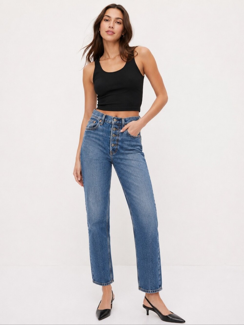 👖 GAP Cheeky Straight High Rise Button Fly Jeans — 27 / 4S